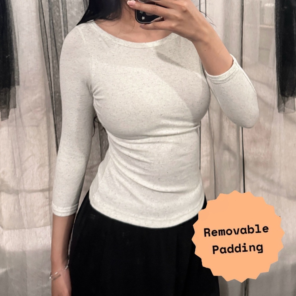OGL Women's Cream Long Sleeve Top with Removable Padding